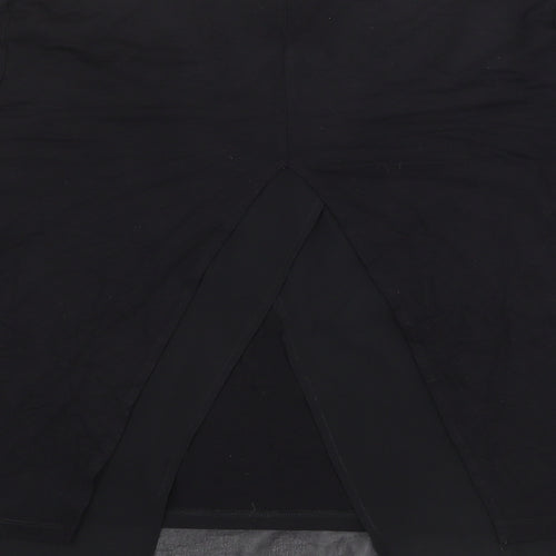 Warehouse Womens Black Viscose Basic T-Shirt Size 12 Round Neck