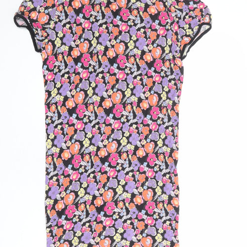 NEXT Womens Multicoloured Floral Viscose Shift Size 16 Round Neck Button