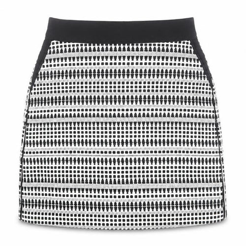 Warehouse Womens White Geometric Cotton A-Line Skirt Size 10 Zip