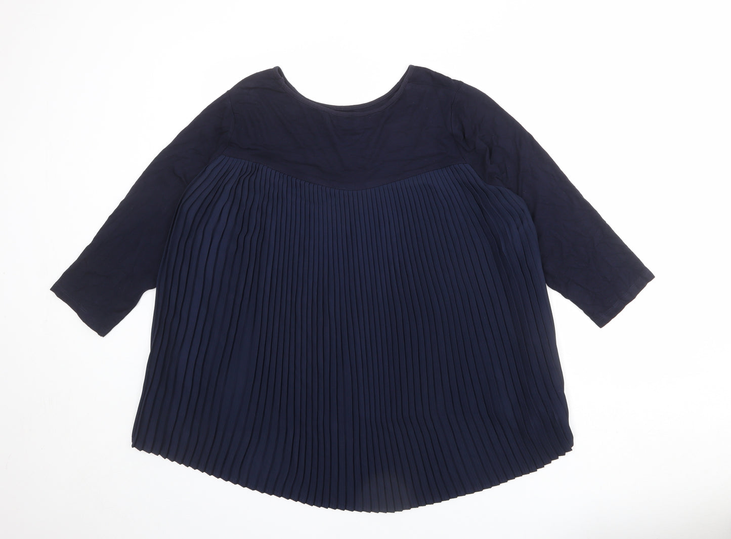 Per Una Womens Blue Viscose Basic T-Shirt Size 20 Round Neck