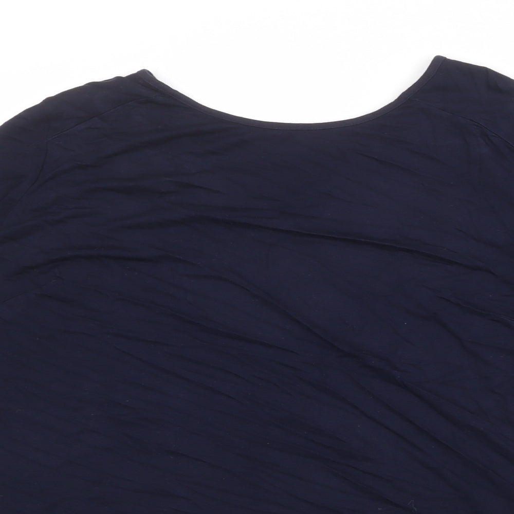 Per Una Womens Blue Viscose Basic T-Shirt Size 20 Round Neck