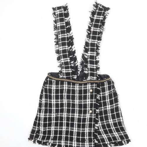Rebellious Womens Black Plaid Polyester Playsuit One-Piece Size 10 L3 in Zip