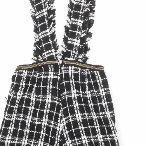 Rebellious Womens Black Plaid Polyester Playsuit One-Piece Size 10 L3 in Zip