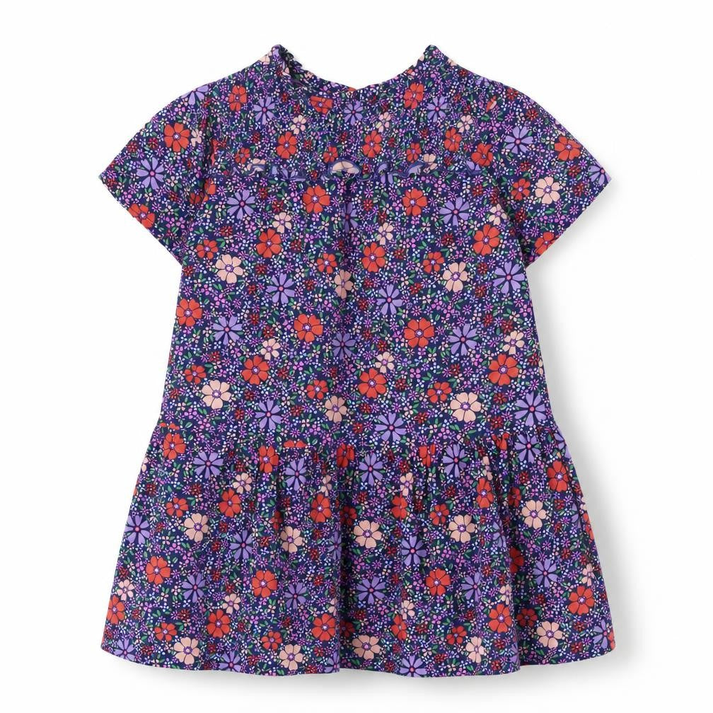 NEXT Girls Multicoloured Floral Viscose Trapeze & Swing Size 10 Years Round Neck Button