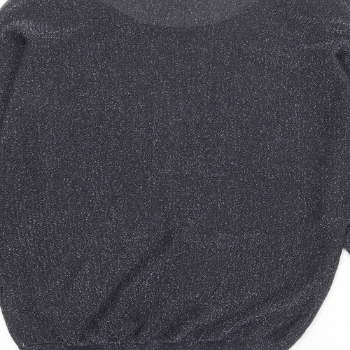 Marks and Spencer Womens Black Round Neck Viscose Pullover Jumper Size 8