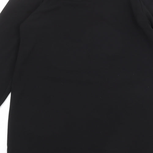 Boohoo Womens Black Polyester Shift Size 10 V-Neck Button