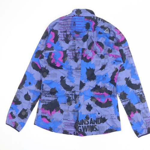 Reebok Womens Multicoloured Geometric Windbreaker Jacket Size S Zip