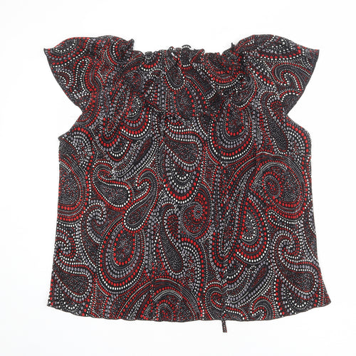Evans Womens Multicoloured Geometric Polyester Basic Blouse Size 22 Scoop Neck