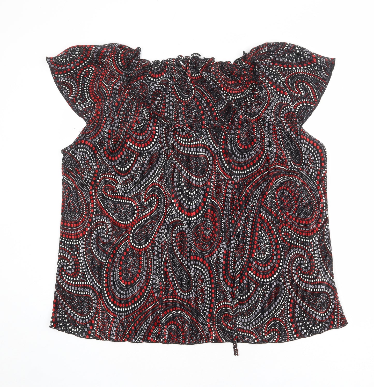 Evans Womens Multicoloured Geometric Polyester Basic Blouse Size 22 Scoop Neck