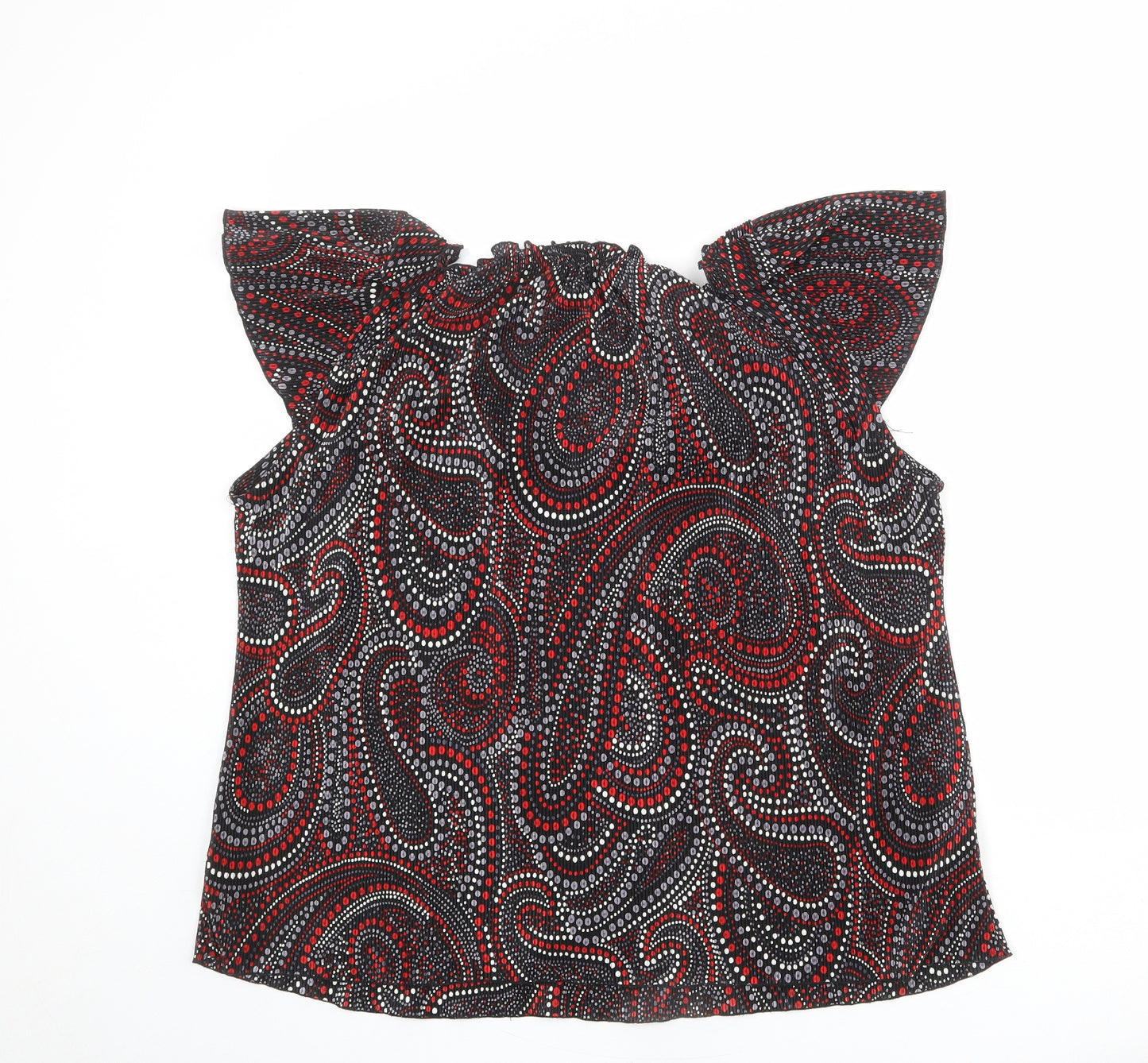 Evans Womens Multicoloured Geometric Polyester Basic Blouse Size 22 Scoop Neck