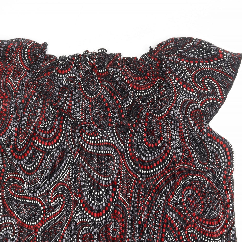 Evans Womens Multicoloured Geometric Polyester Basic Blouse Size 22 Scoop Neck