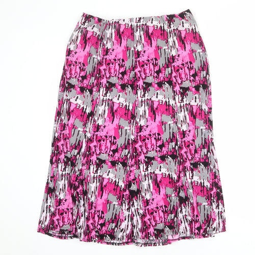 Saloos Womens Multicoloured Geometric Polyester A-Line Skirt Size 32 in