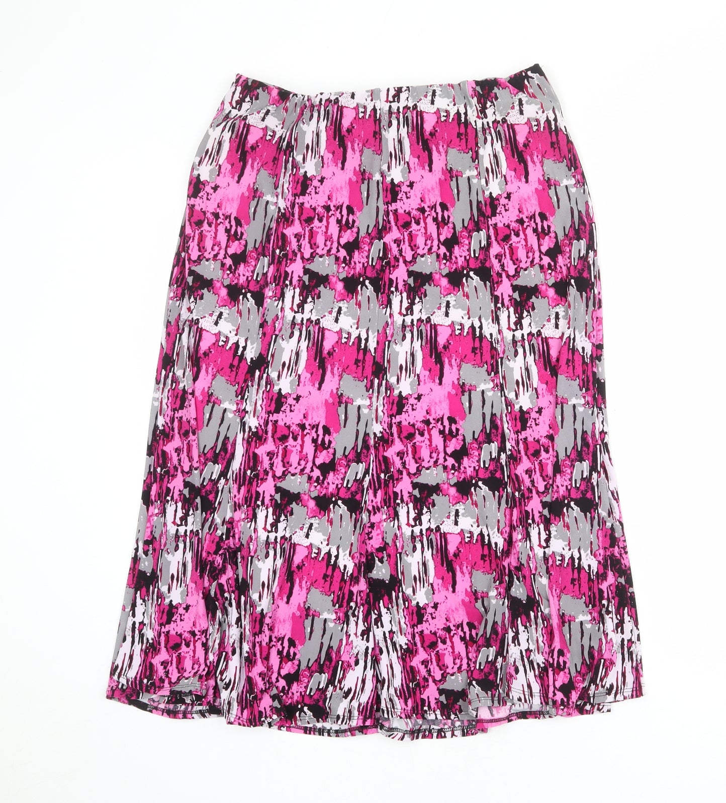 Saloos Womens Multicoloured Geometric Polyester A-Line Skirt Size 32 in