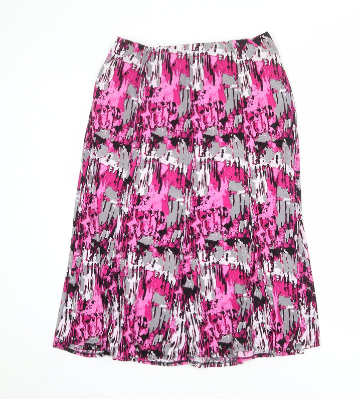 Saloos Womens Multicoloured Geometric Polyester A-Line Skirt Size 32 in