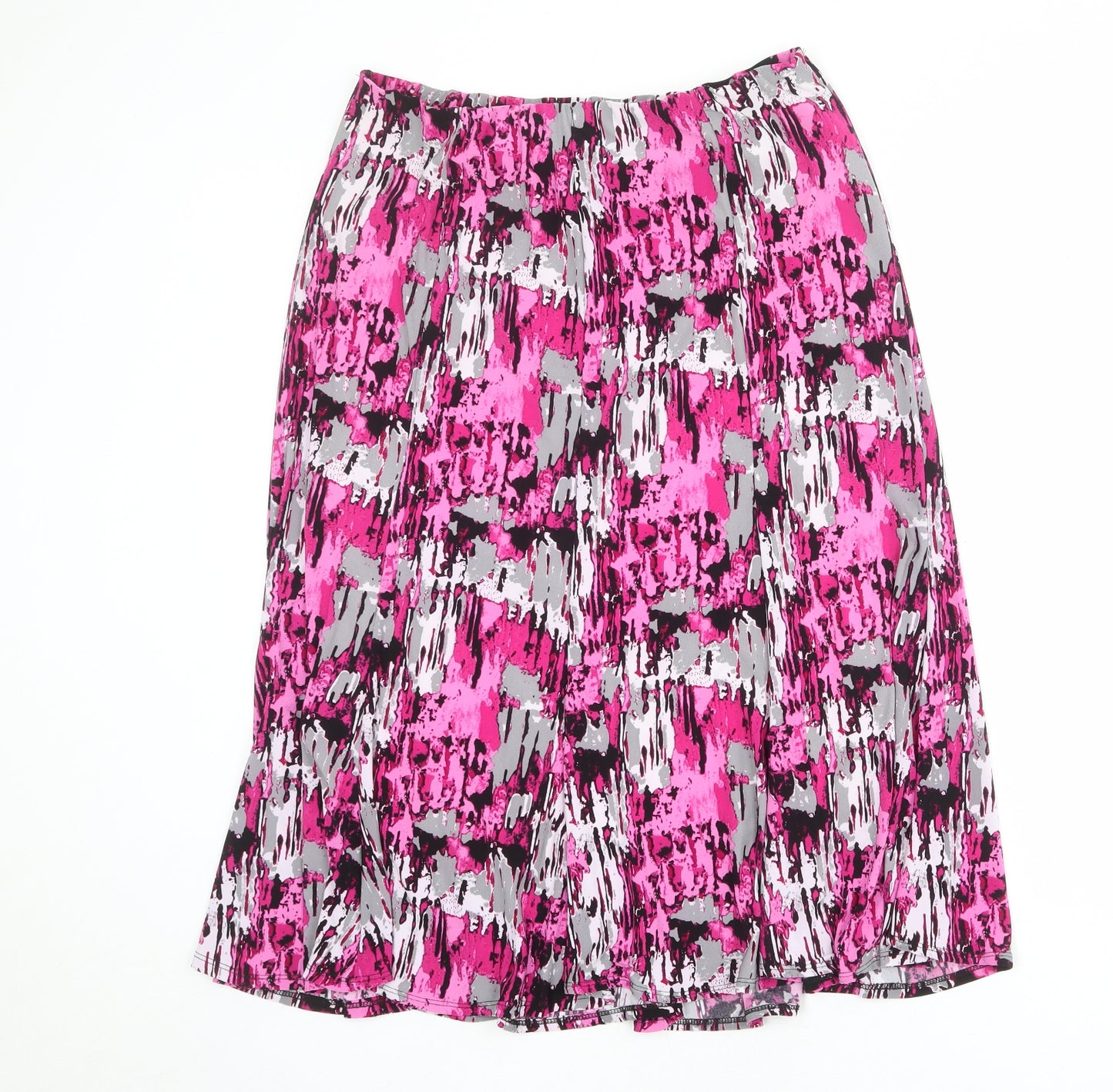 Saloos Womens Multicoloured Geometric Polyester A-Line Skirt Size 32 in