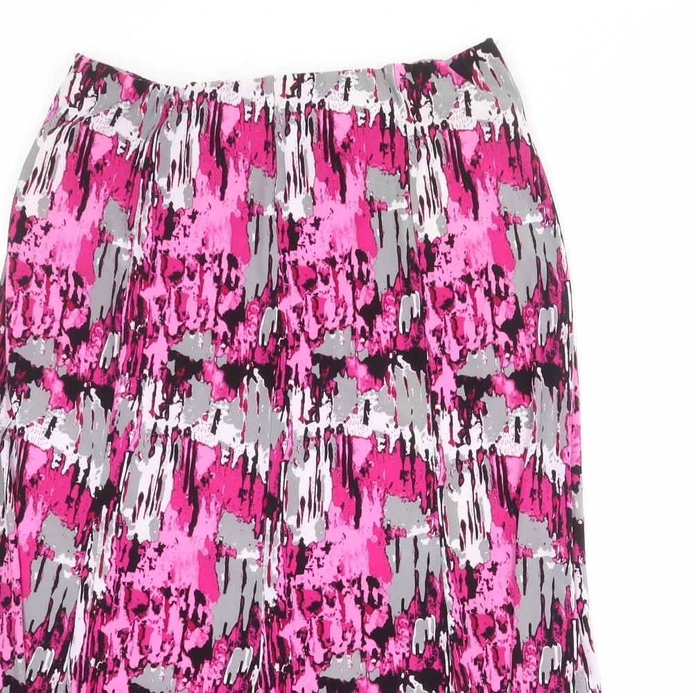 Saloos Womens Multicoloured Geometric Polyester A-Line Skirt Size 32 in