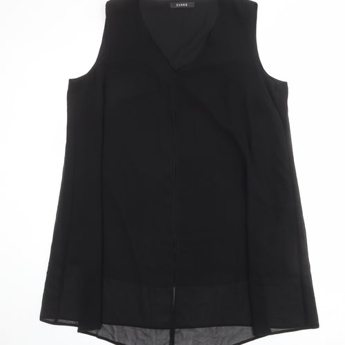 Evans Womens Black Polyester Shift Size 20 V-Neck Pullover