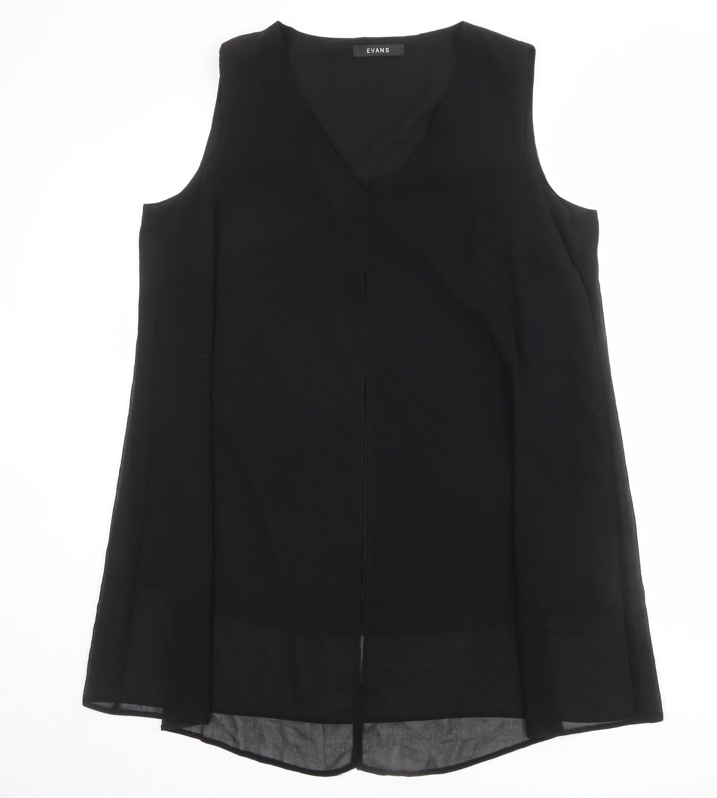 Evans Womens Black Polyester Shift Size 20 V-Neck Pullover