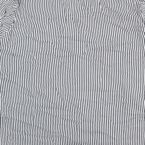 Marks and Spencer Womens Blue Striped Viscose Basic Blouse Size 2XS V-Neck