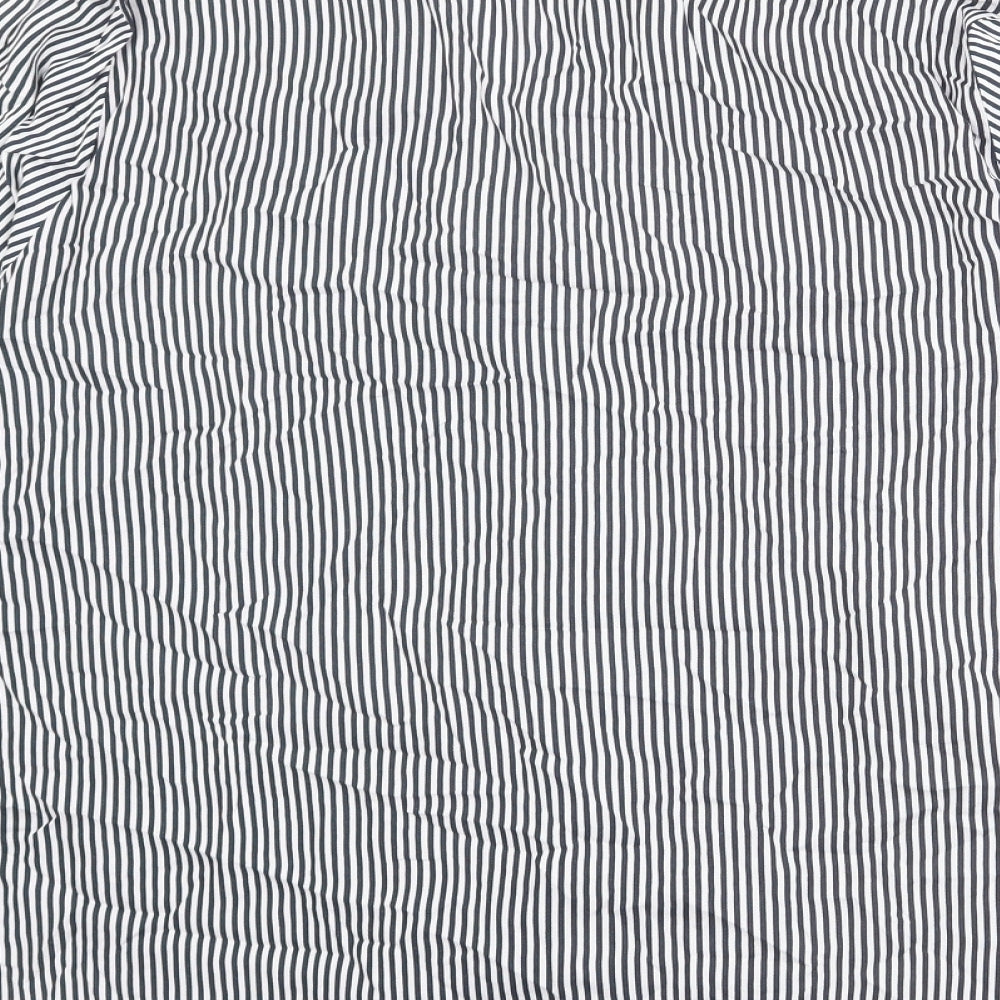 Marks and Spencer Womens Blue Striped Viscose Basic Blouse Size 2XS V-Neck