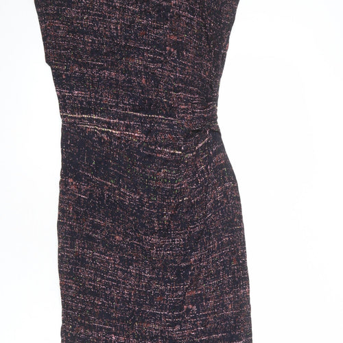 H&M Womens Multicoloured Viscose Pencil Dress Size M Boat Neck Pullover