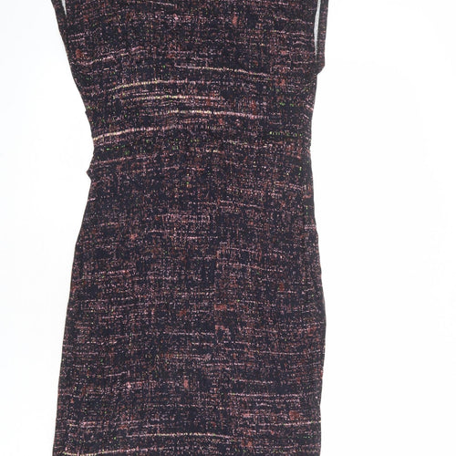 H&M Womens Multicoloured Viscose Pencil Dress Size M Boat Neck Pullover