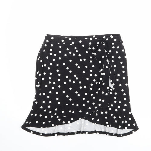 ASOS Womens Black Polka Dot Polyester Trumpet Skirt Size 14
