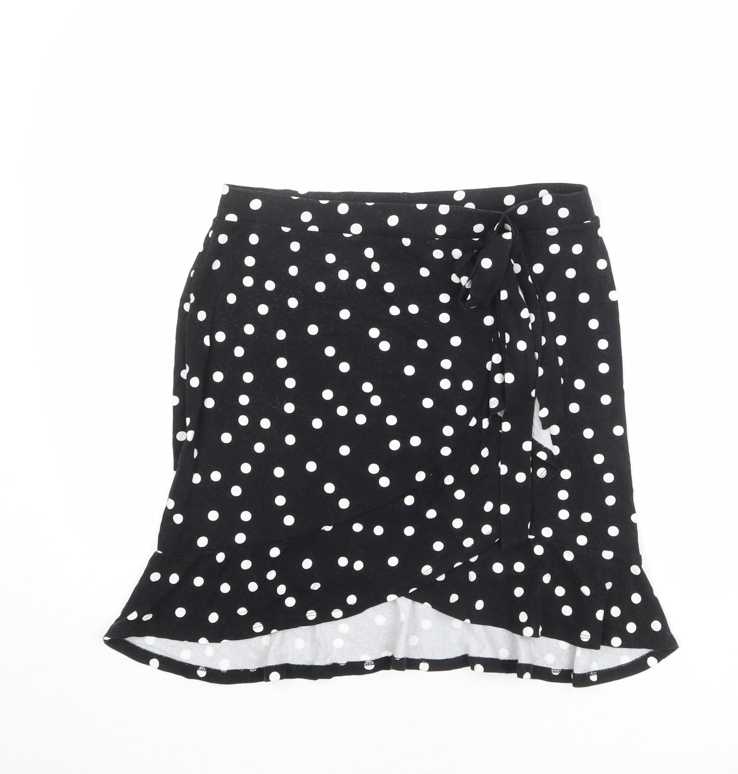 ASOS Womens Black Polka Dot Polyester Trumpet Skirt Size 14