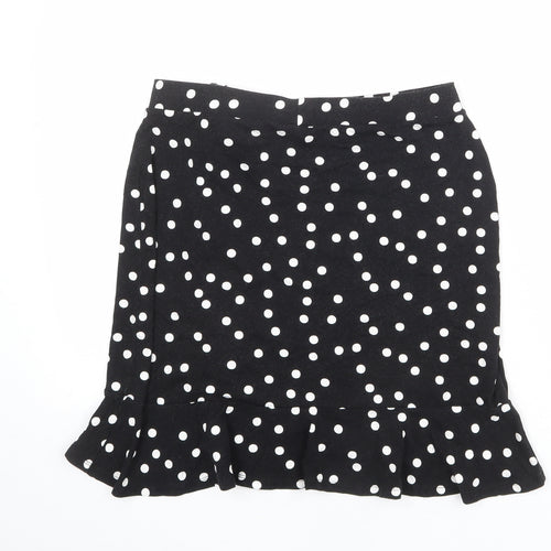 ASOS Womens Black Polka Dot Polyester Trumpet Skirt Size 14