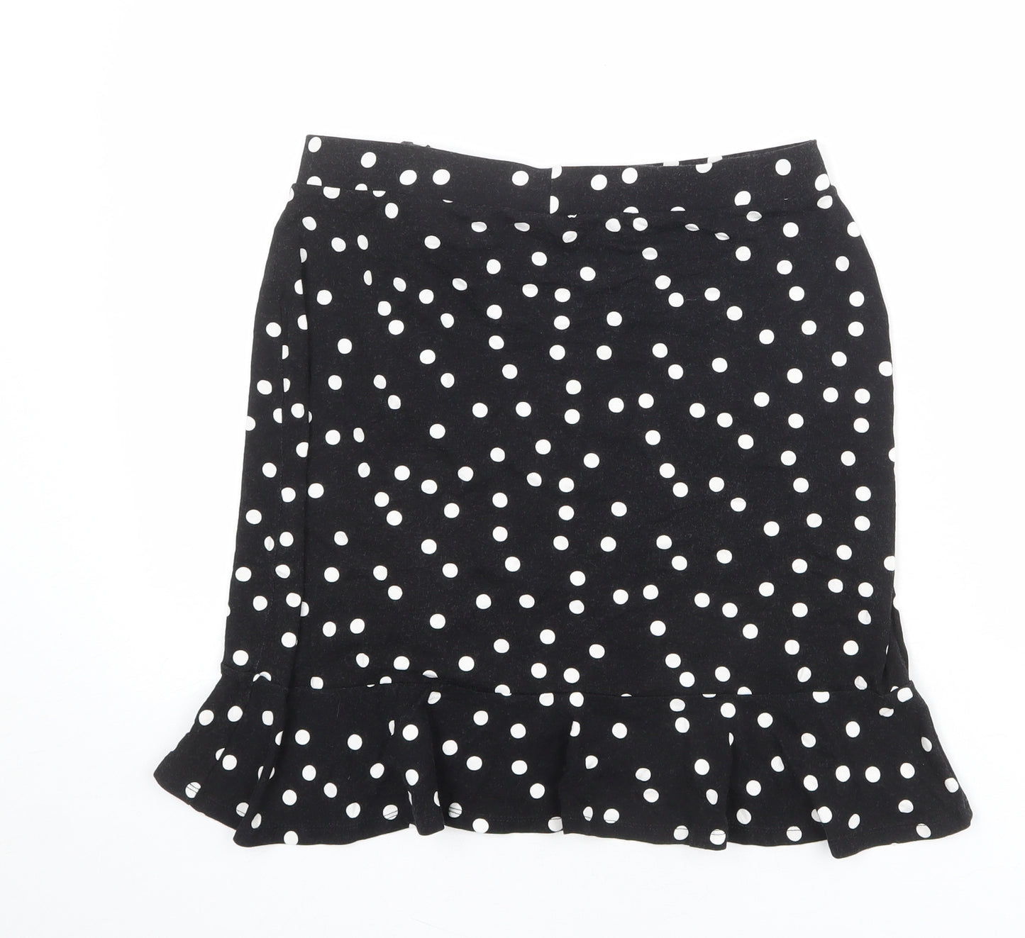 ASOS Womens Black Polka Dot Polyester Trumpet Skirt Size 14