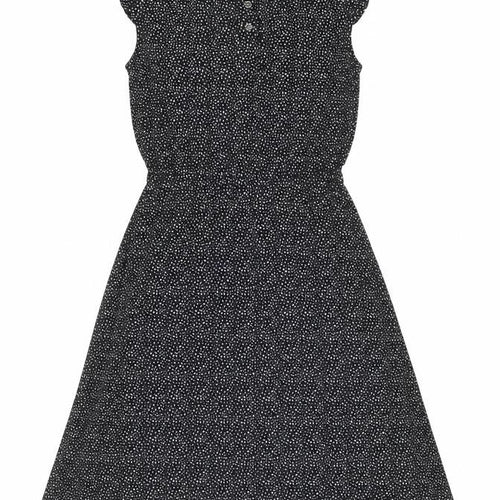 Adrianna Papell Womens Black Geometric Polyester Fit & Flare Size S Mock Neck Button
