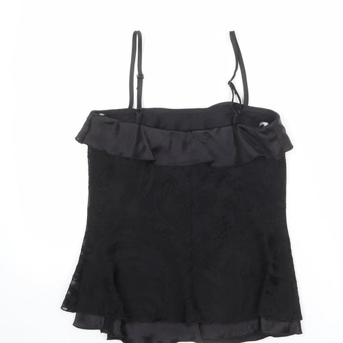 Dorothy Perkins Womens Black Polyester Basic Tank Size 10 Square Neck
