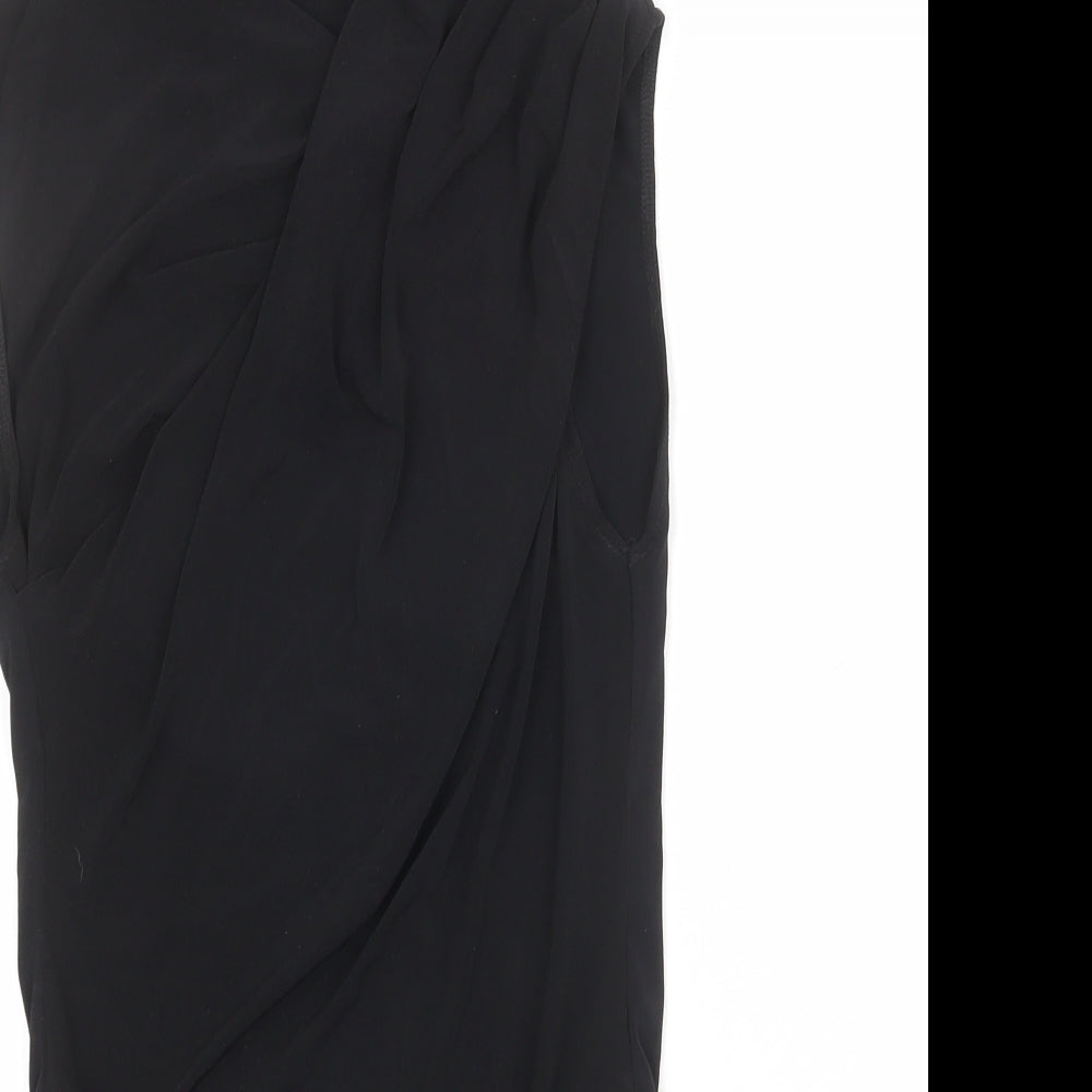 Zara Womens Black Polyester Bodysuit One-Piece Size M Snap