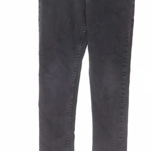 Peacocks Boys Black Cotton Skinny Jeans Size 12-13 Years Regular Zip