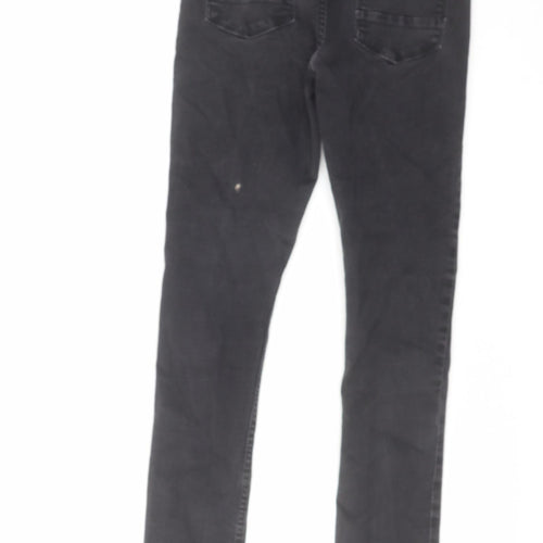 Peacocks Boys Black Cotton Skinny Jeans Size 12-13 Years Regular Zip