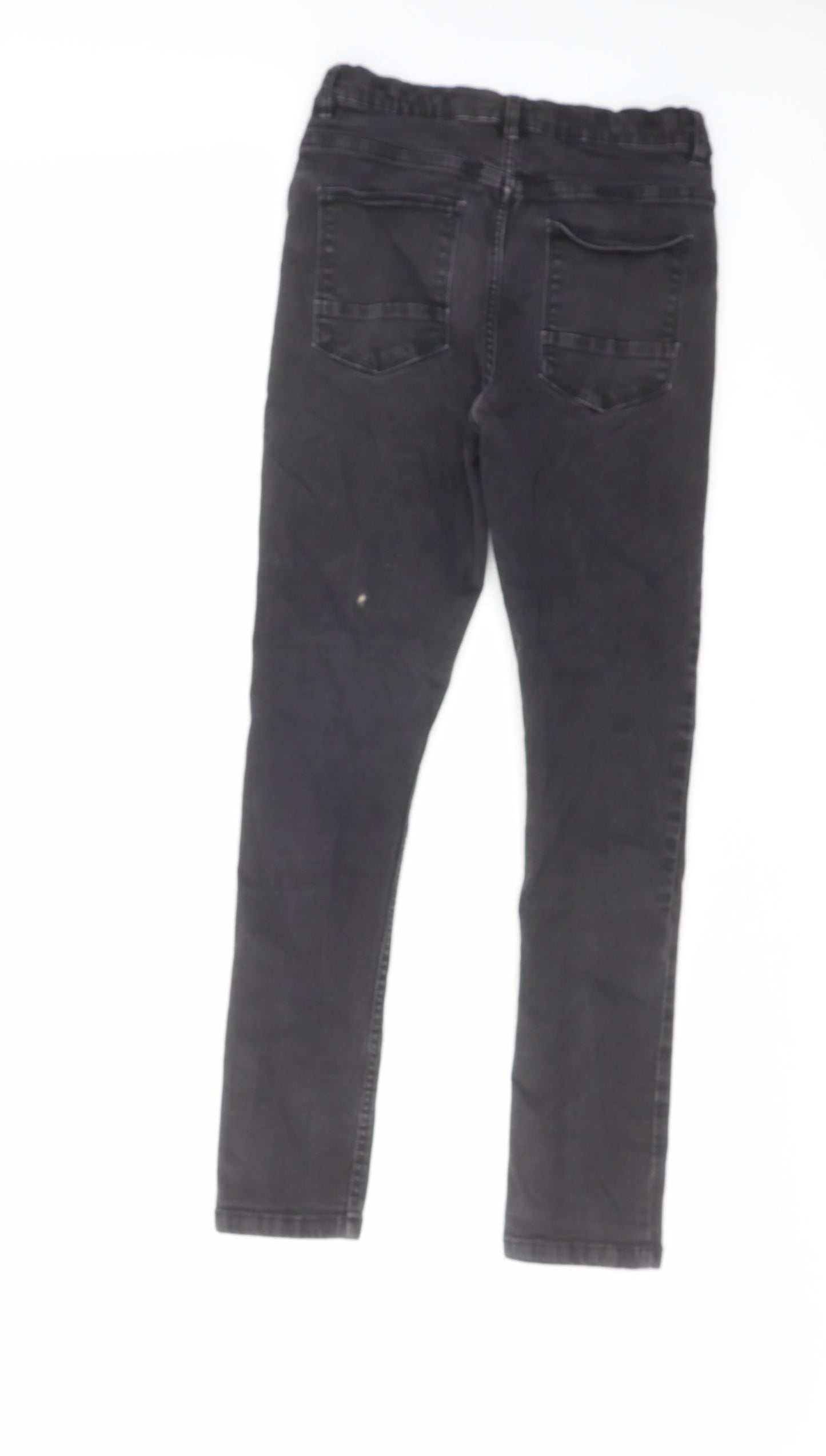 Peacocks Boys Black Cotton Skinny Jeans Size 12-13 Years Regular Zip