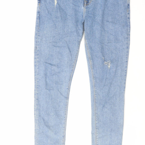 ASOS Womens Blue Cotton Skinny Jeans Size 32 in L32 in Regular Zip