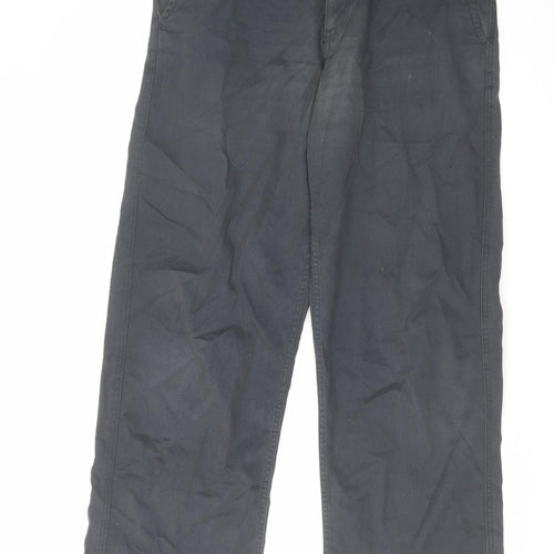 Timberland Mens Blue Striped Cotton Chino Trousers Size 33 in L32 in Regular Zip