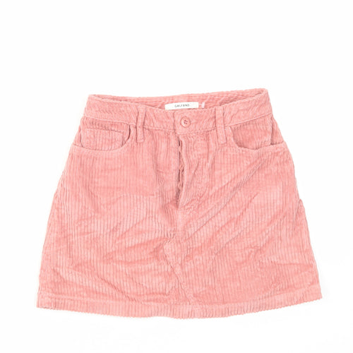 Grlfrnd Womens Pink Cotton Mini Skirt Size 26 in Button