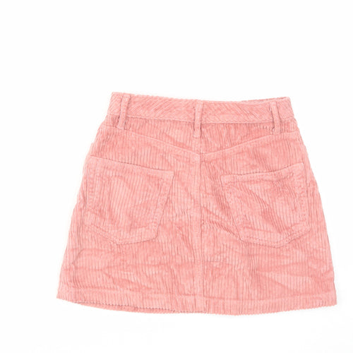 Grlfrnd Womens Pink Cotton Mini Skirt Size 26 in Button