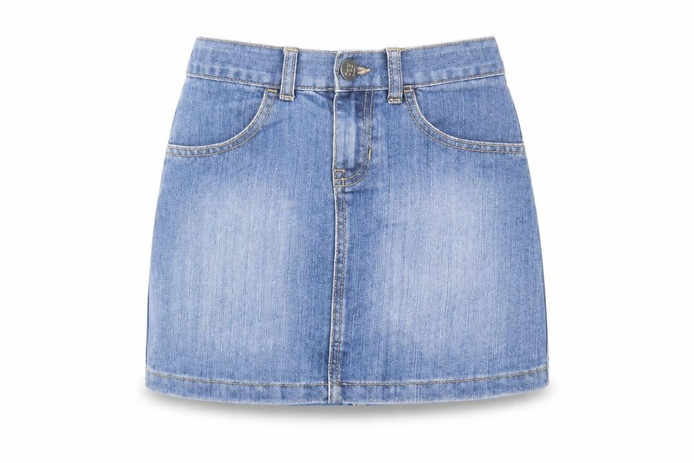 Est. 1989 Girls Blue Cotton Mini Skirt Size 10 Years Regular Zip