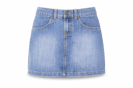 Est. 1989 Girls Blue Cotton Mini Skirt Size 10 Years Regular Zip