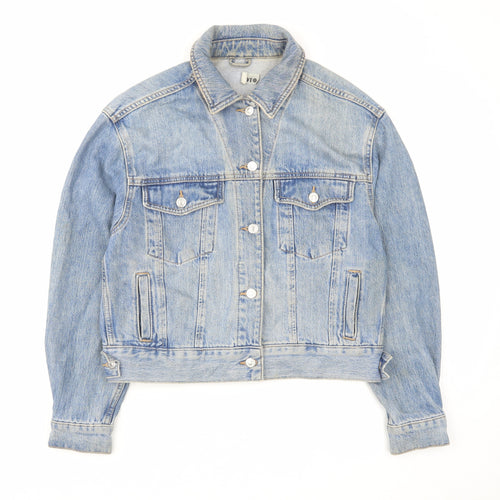 Topshop Womens Blue Jacket Size 8 Button