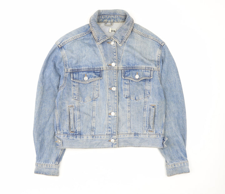 Topshop Womens Blue Jacket Size 8 Button