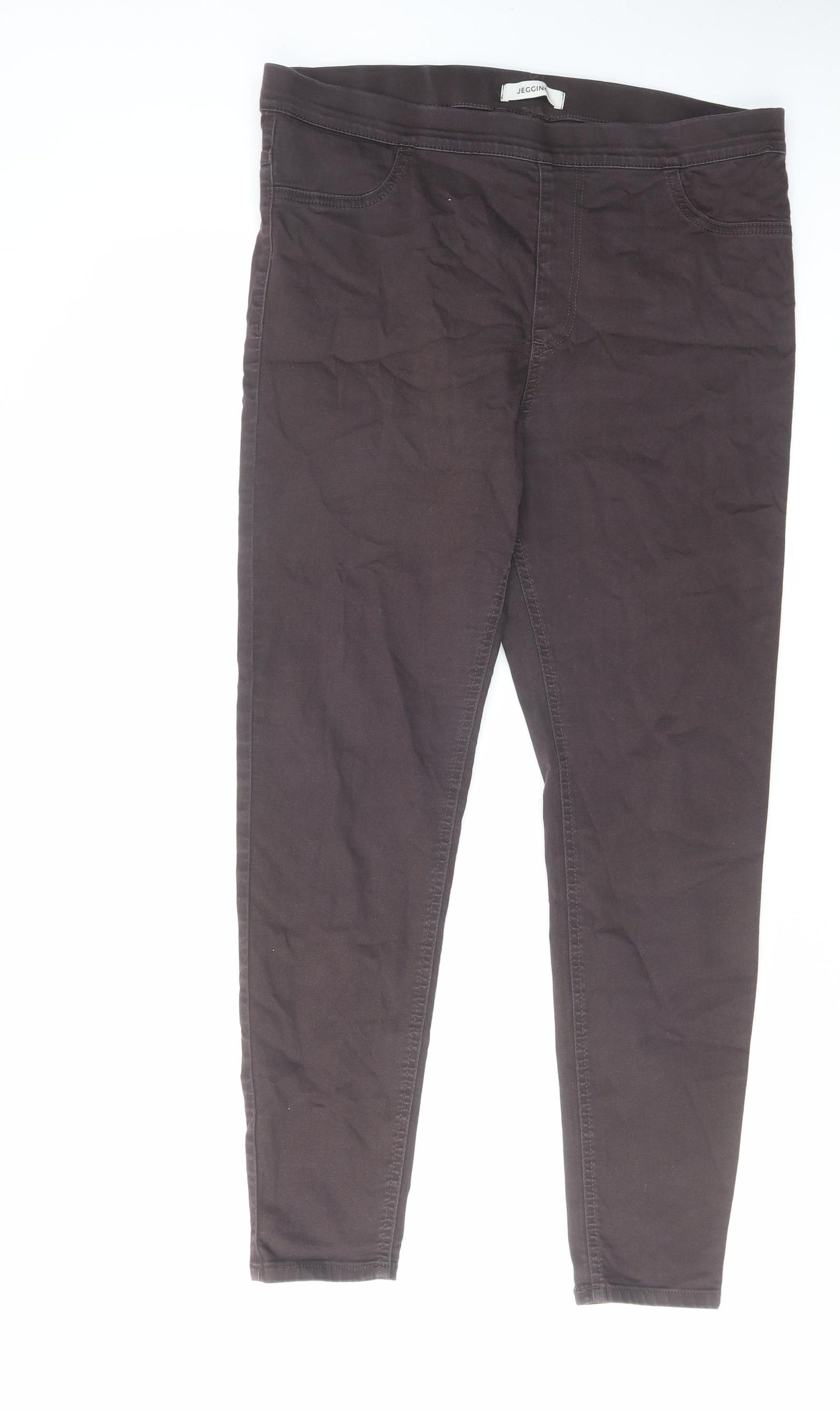 Marks and Spencer Womens Brown Cotton Jegging Jeans Size 16 L28 in Regular