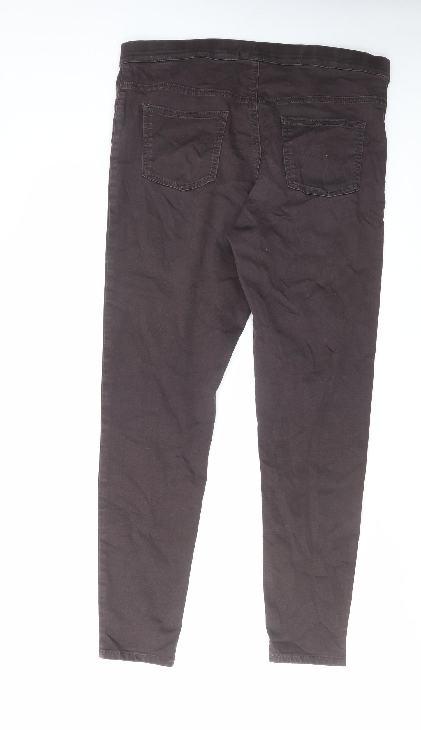 Marks and Spencer Womens Brown Cotton Jegging Jeans Size 16 L28 in Regular