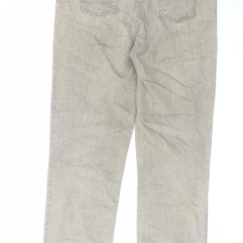 Marks and Spencer Womens Grey Cotton Straight Jeans Size 16 L31 in Regular Zip