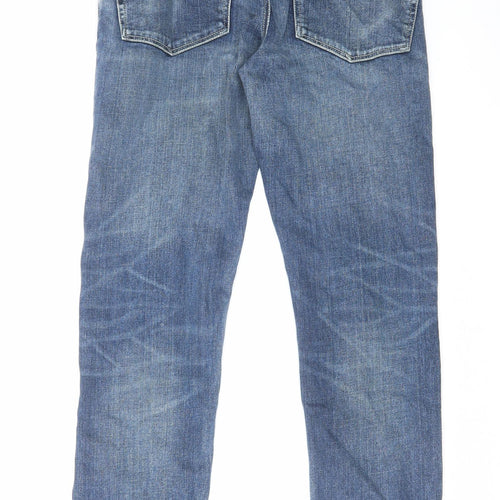 ASOS Womens Blue Cotton Straight Jeans Size 30 in L30 in Regular Zip