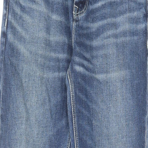 ASOS Womens Blue Cotton Straight Jeans Size 30 in L30 in Regular Zip