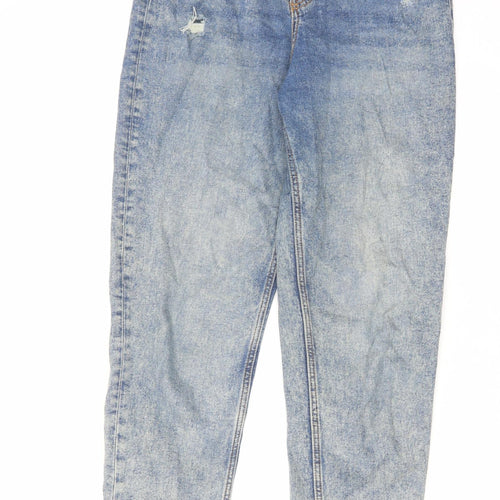 H&M Womens Blue Cotton Skinny Jeans Size 10 L29 in Regular Zip